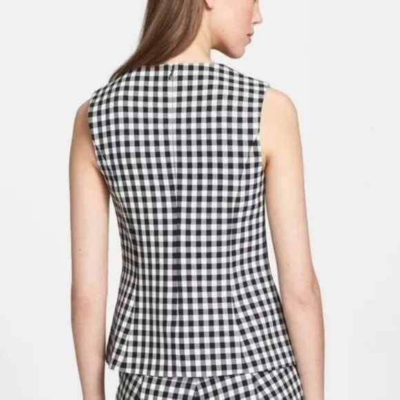 NWOT, Diane Von Furstenberg | Monochrome Gingham Plaid Sleeveless Top - Picture 16 of 16
